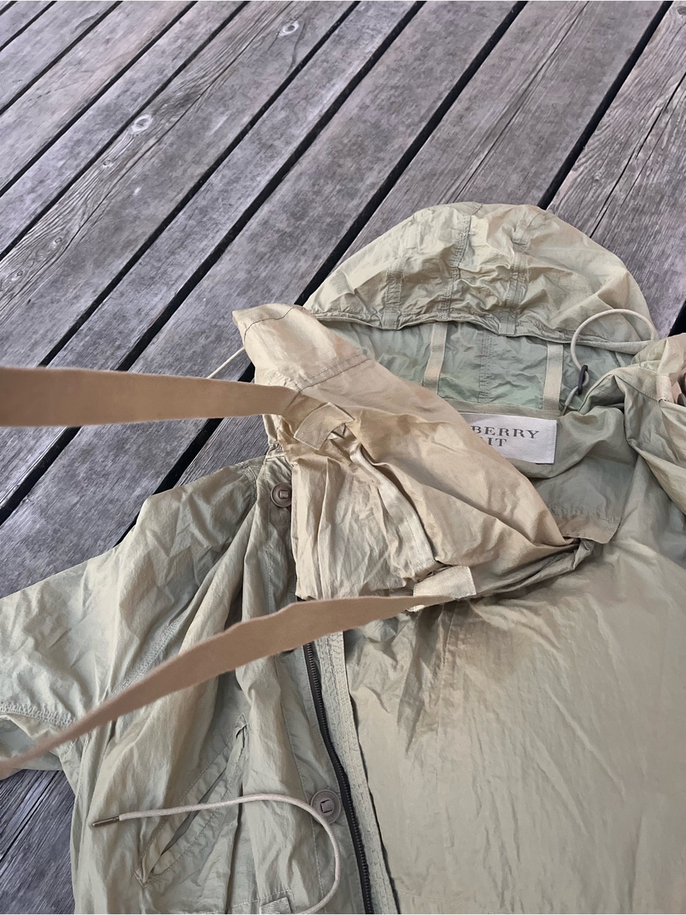 Burberry Pale Olive Hooded Utility Jacket